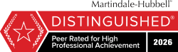 Martindale Hubbell AV-Rated Distinguished by Peer Reviews